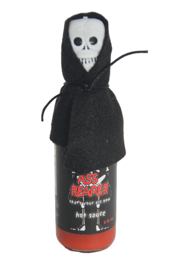Ass Reaper Hot Sauce with Skull Cap and Cape 148ml