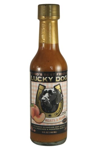 Lucky Dog Heat’s a Peach Trinidad Scorpion Hot Sauce 148ml